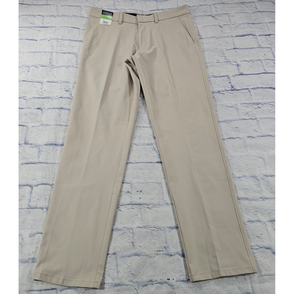 Kenneth Cole Trousers MENS 34x34 Tan Super Flex Waistband Techni Dress Pants
